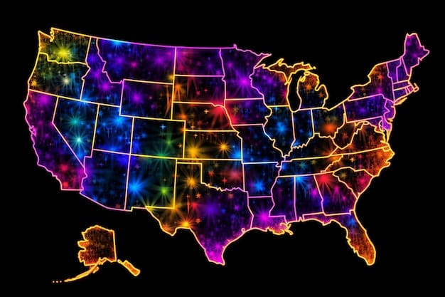 A map of the United States highlighting different states with varying colors indicating the status of net metering policies (e.g., full net metering, modified net metering, net billing). Key information for each state is displayed in pop-up boxes.