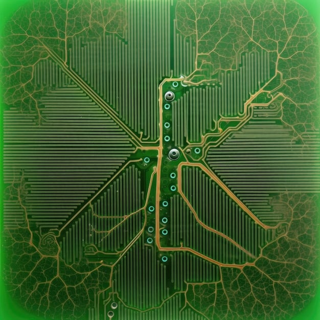 A detailed schematic diagram of a smart grid, highlighting the flow of electricity between renewable energy sources (solar panels, wind turbines) and end-users (homes, businesses). The diagram includes sensors, data analytics systems, and advanced control mechanisms.