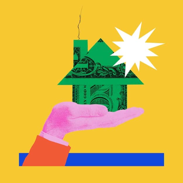 A close-up illustration showing a dollar bill transforming into sunlight which then powers a house with solar panels. The image uses bright colors and emphasizes the financial benefits of switching to solar power.