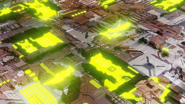 A digital rendering of a smart grid control center, showcasing real-time data visualizations, grid monitoring systems, and advanced communication networks. Depict various renewable energy sources integrated into the smart grid.