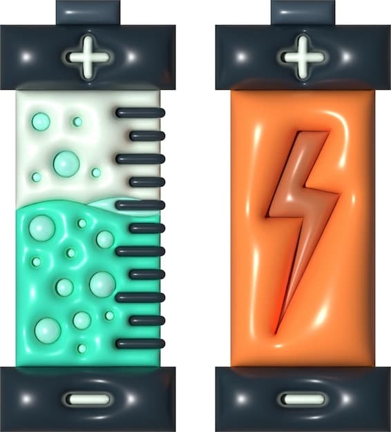 A schematic illustration depicting the internal structure of a solid-state battery, highlighting the solid electrolyte layer between the anode and cathode, with arrows indicating ion flow.