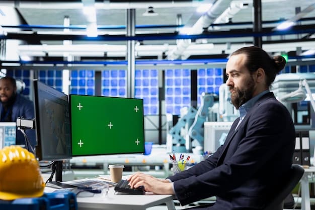 A modern smart grid control room, showing technicians monitoring energy distribution and integrating renewable energy sources into the grid. The screens display real-time data on energy flows and grid performance, highlighting the technological advancements in the renewable energy sector.