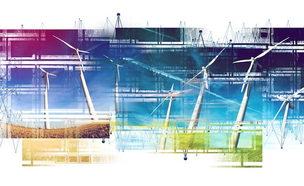 A diagram illustrating the concept of intermittency in renewable energy. The diagram shows fluctuating lines representing solar and wind power generation over a 24-hour period, contrasted with a steady line representing baseload power demand. The diagram should clearly illustrate the variability of renewable energy sources and the need for grid management strategies.